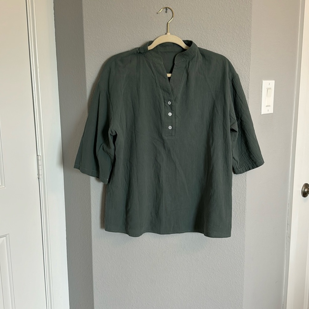 100% cotton popover top